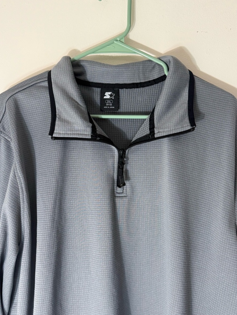 Starter Quarter Zip Pullover Mens 2XL Gray Athletic Golf Lightweight